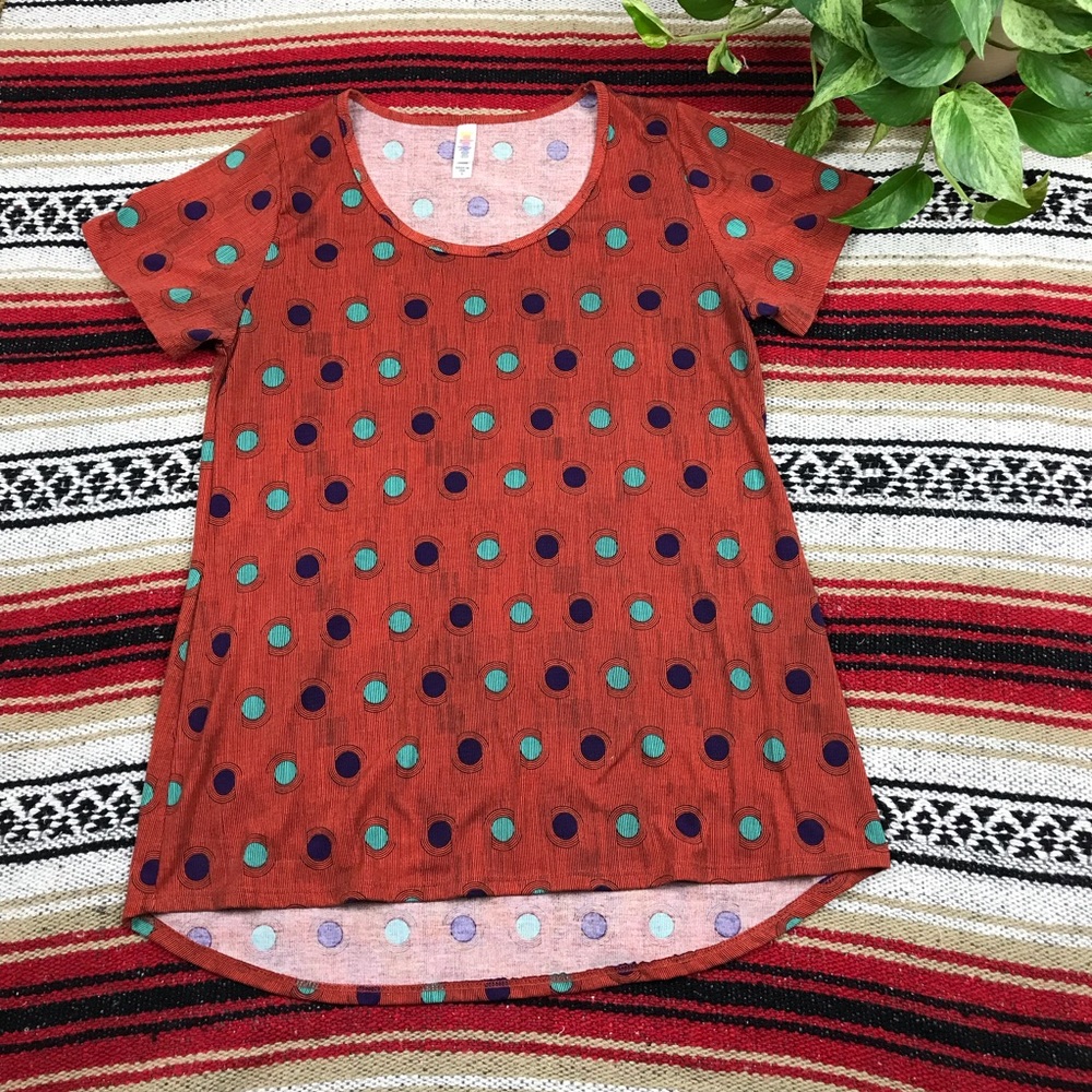 LulaRoe Women’s Striped Circled Shirt Top Sz. S